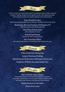 Xmas at Home menu