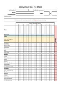 Festive Fayre order form pdf