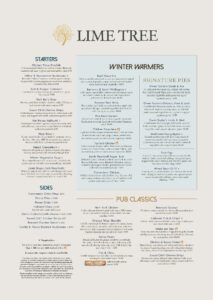 Lime Tree Jan 2026 menu pdf